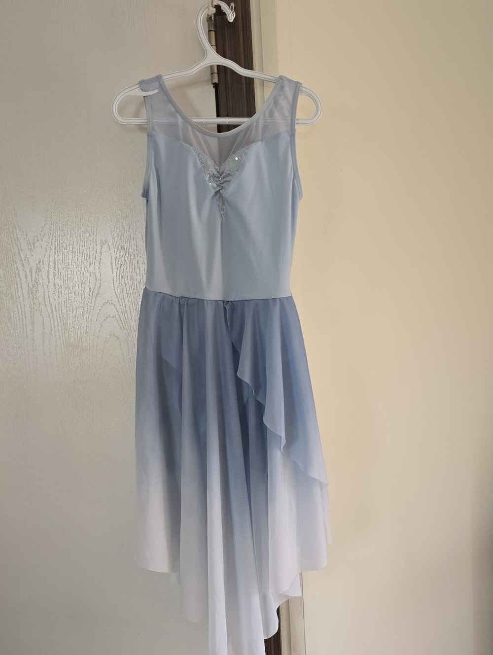 Weissman Pale Blue Layered Tulle Dance Dress